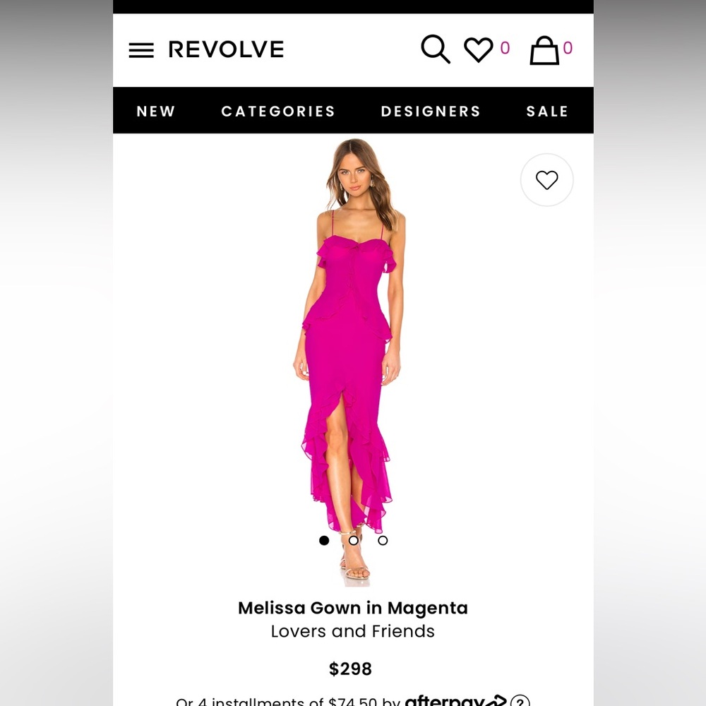 Lovers and Friends Melissa Gown in Magenta, S